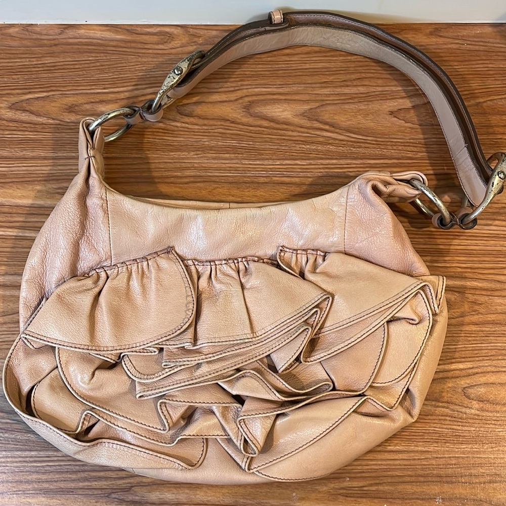 Vintage YVES SAINT LAURENT YSL Leather Nadja Rose Petal Bag
